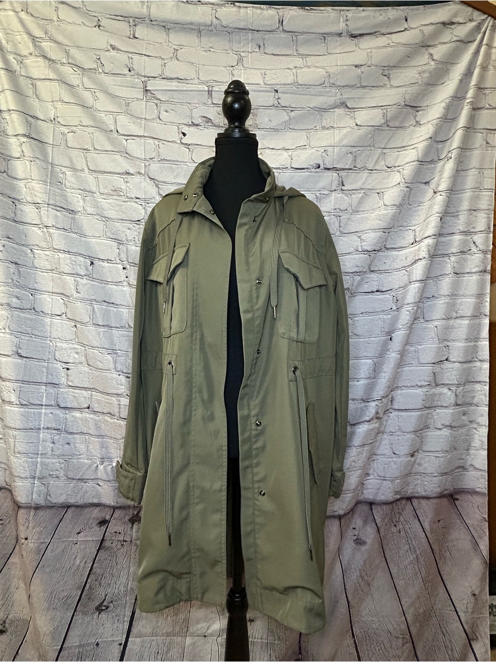 Simply Vera Vera Wang Olive Hooded Field Coat